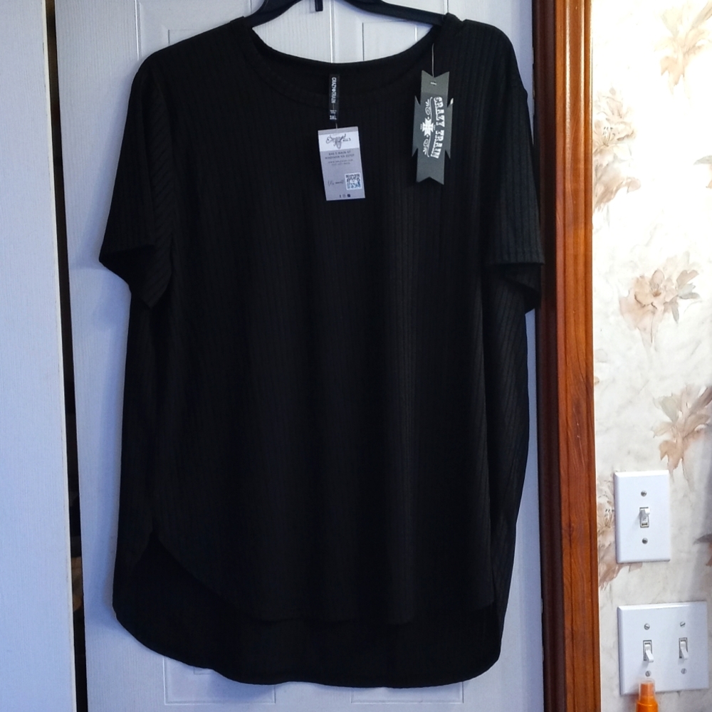 Plus Size Crazy Train Ribbed Dress Shirt
